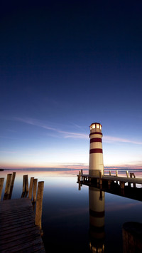 Beautiful lighthouse at night