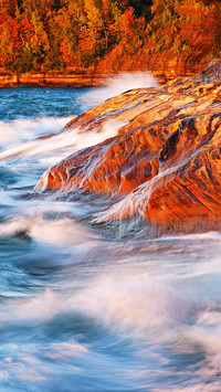 Autumn rock painting