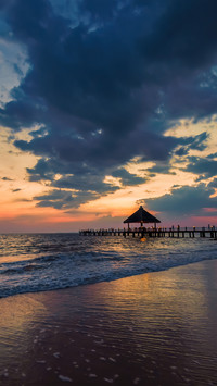 Sunset by the seaside in phnom penh