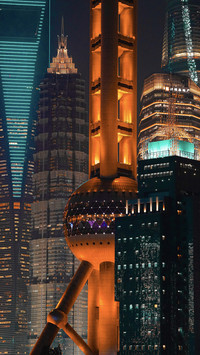 Overlooking shanghai from the oriental pearl tv tower