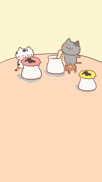 可爱的卡通黑猫
