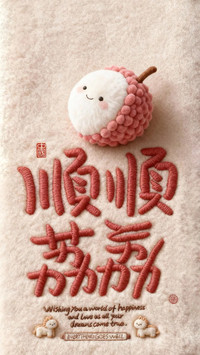 毛茸茸文字好运壁纸-锐景创意