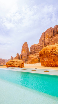 Pool with beautiful rock formations