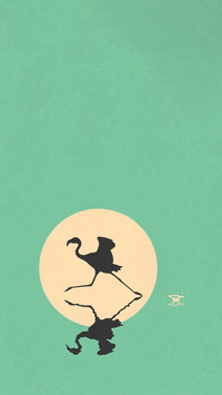 Cartoon silhouette of animals in solid colors