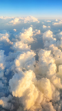 Golden clouds high in the sky