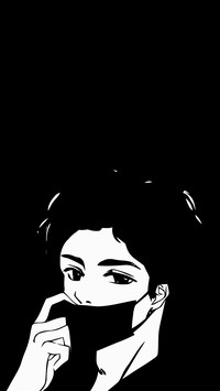 Anime teenager silhouette