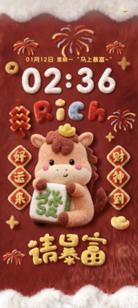 新年毛绒 马年暴富