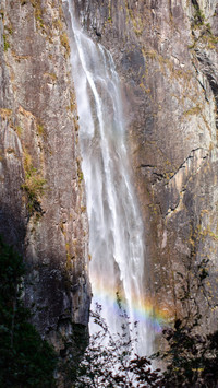 Bai Zhang Ji Waterfall shows rainbow