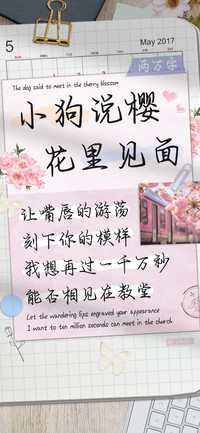 小狗说樱花里见面