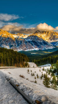 Scenic winter views of the Rocky Mountains