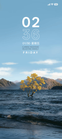 湖中景