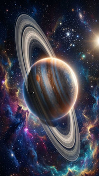 Planet Rings Universe  the view of space