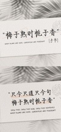 梅子熟时栀子香手书