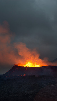 Beauty of Iceland's lava and sky