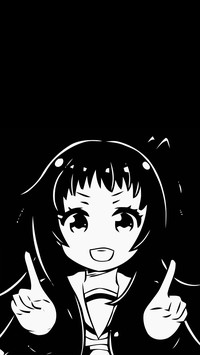 黑白风动漫少女-拍信图库