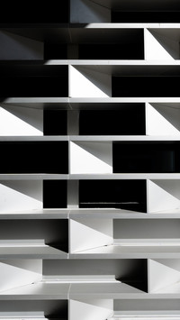 The building facade activated by light and shadow