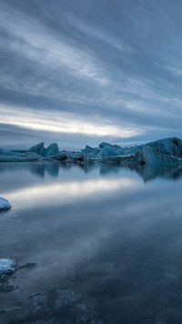 Frozen Lake View of Hoffen in Winter