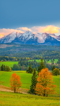 A beautiful autumn landscape of the Tatra Mountains