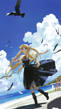 青空下的少女