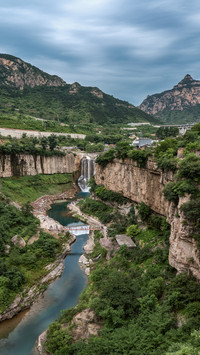 Panoramic view of hongni village in pingshun shanxi