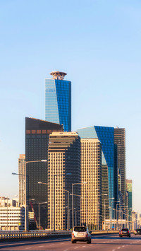 Modern city skyscrapers