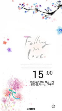 Falling in Love（动态花瓣飘落+音乐锁屏）