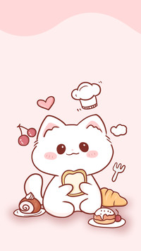 A cat that loves breakfast.