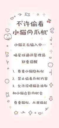 不许偷看小猫的爪机