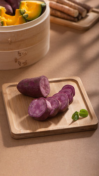Homemade purple potato grapes