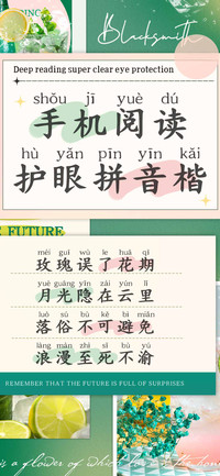 手机阅读护眼拼音楷