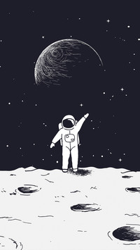 Astronaut on Moon with Earth