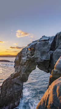 Elephant trunk rock elephant trunk falling into the sea