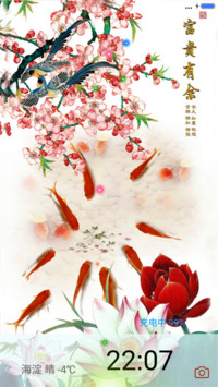 九鱼荷花图（动态桌面）