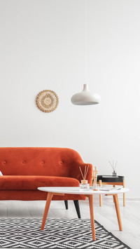 Interior of living room with stylish sofa