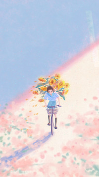 the Girl Happily Rode Her Bicycle
