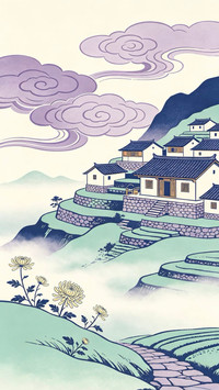 中式建筑风景画