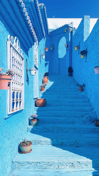 Moroccan blue maze city