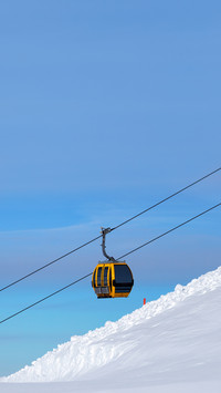 Ski resort.  Cabin of ski-lift in the ski resort