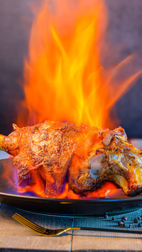 Flame roasted German salted pig trotters