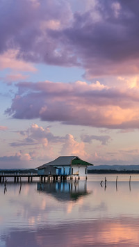 Autumn sunrise Lake in Phayao city, Thailand