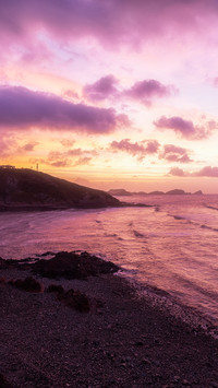 The beach at sunset before the typhoon arrives