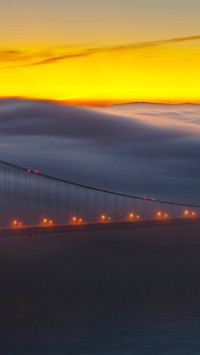 The morning mist on the bridge