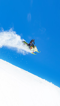 Sport snowmobile extreme. winter action concept