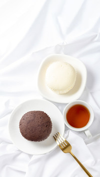 Steamed Cake with White Background