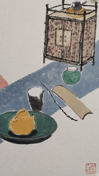 以茶入画  以画释茶