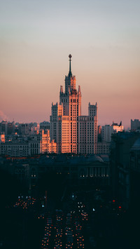 High rise building on a background of citys cape