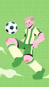A football player bouncing the ball