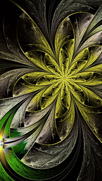 Flowershaped yellowishgreen pattern