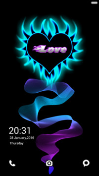  IN Blue Heart flame