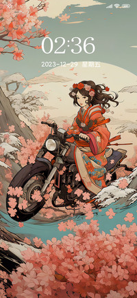 机车美女 双动态